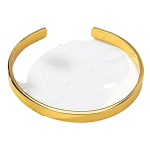 Elegant gold geometric open bangle bracelet for women with minimalist polished finish