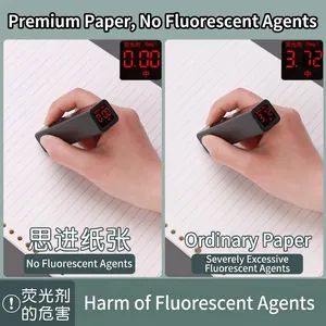 A4 30-hole loose-leaf paper refill showing fluorescent agent test results of 0.00 units