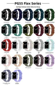 Correa de silicona calada ojo de gato para Apple Watch en varios colores sólidos