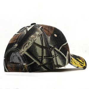 Casquette de baseball camouflage avec broderie Hunter jaune et sangle réglable au dos