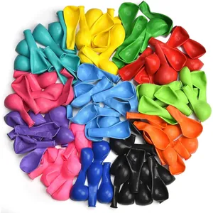 Pack of 20 thick matte 10-inch latex balloons in assorted rainbow colors for party decoration