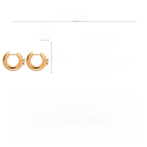 Detailspezifikationen für goldene B-Buchstaben Creolen mit Maßen von 2 cm x 1,9 cm