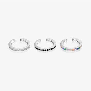 Boucles d'Oreilles Clips en Argent Sterling 925 Avec Zirconia Sans Perçage Plaquées Or Argent Bijoux de Mode pour Femmes