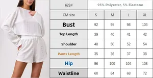 Tabella taglie dettagliata per set pigiama da donna con misure di maglia e pantaloncini