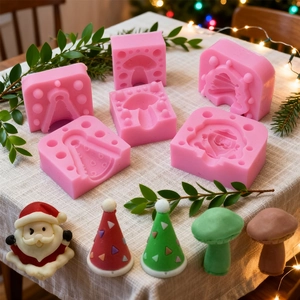 Christmas Santa Claus and mushroom shaped silicone mousse cake fondant molds set