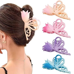 11cm matte gradient tulip hair claw clip for women's elegant updo hairstyles
