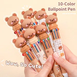 Penna A Sfera Retrattile Orso Cartone Animato Multicolore Plastica Strumento Scrittura Carino Studenti