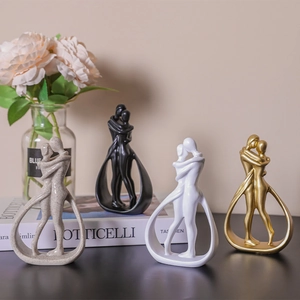 Statue Di Pensatore Astratto Scultura Di Coppia In Resina Decorazione Per Ufficio Casa Moderna Minimalista Figurine