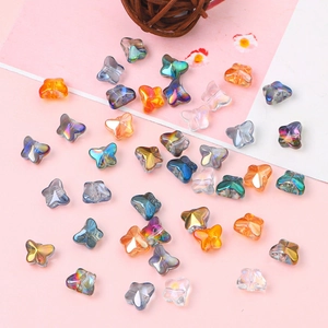 Bunte galvanisierte Glas Schmetterling Kristallperlen für DIY Schmuckherstellung
