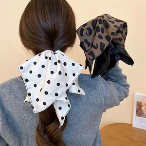 Elegante Molletta Per Capelli Con Fiocco In Raso Pois Retrò Stampa Leopardata Fermaglio In Acrilico Per Donna Stile Francese