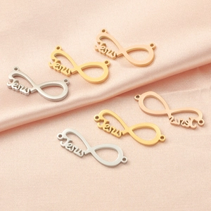 Mirror polished stainless steel Jesus infinity connectors in gold, silver, and rose gold
