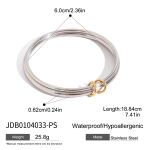 Spécifications de taille pour un bracelet jonc en acier inoxydable à triple épaisseur