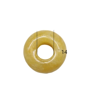 Natural yellow stone rondelle spacer bead with a 14mm outer diameter for DIY jewelry