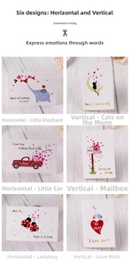 Detailed set of six diverse gold-stamped greeting cards on a rustic wooden background