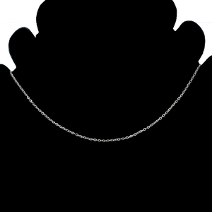 Close-up of polished stainless steel extender chain necklace with water drop charm