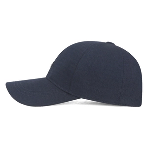 Classic navy blue cotton baseball cap for men featuring a six-panel structured sun visor