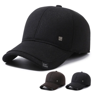 Men Winter Warm Baseball Cap With Ear Flaps Woolen Twill Cotton Windproof Outdoor Sport Fashion Hat