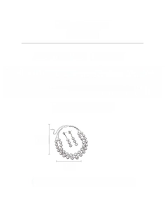 Detail view of silver floral tassel necklace and earrings set with crystal rhinestones