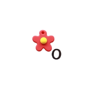 Colorful floral keychain pendant made of soft rubber for DIY crafts and bag decoration
