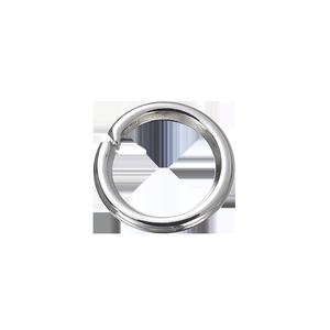 Macro shot of silver-plated open jump rings for jewelry making and DIY crafts projects