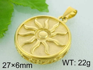 Vue macro d'un pendentif soleil doré 27x6mm affichant les détails de poids de 22g