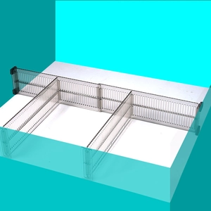 Adjustable transparent drawer dividers for organizing clothes and socks in the closet