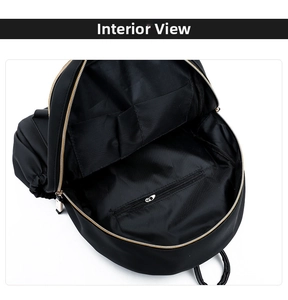 Macro view of the interior structure with a zipper pocket and open phone slots
