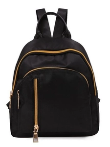 Women Fashion Mini Backpack Simple Waterproof Oxford Nylon Cloth Casual Travel Outdoor Shoulder Bag Golden Metal Zippers