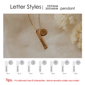 Colliers personnalisés en acier doré avec pendentifs ronds et rectangulaires pour la gravure