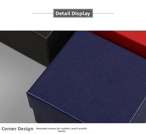 Close-up of premium textured gift box showing rounded corners and fine vertical grain