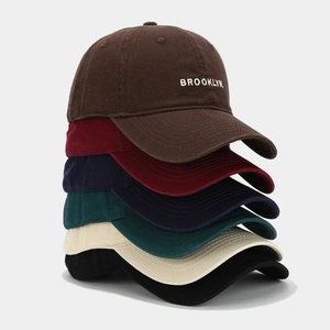 Classic cotton baseball caps with Brooklyn embroidery in six different colors