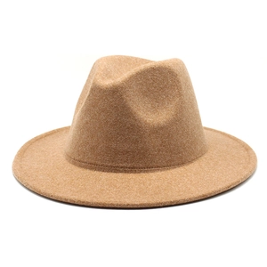 Vintage Wool Felt Fedora Hat For Men Women Classic Wide Brim Jazz Hat Autumn Winter Solid Panama Hat Casual Retro Fedora