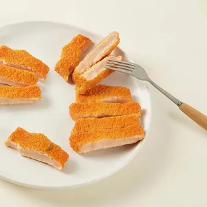 Realistic Simulated Fried Chicken Cutlet PVC Food Model Keychain Novelty Bag Pendant Funny Charm Gift