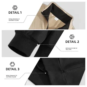 Outdoor color-block half-zip sweatshirt with diamond-quilted texture and ribbed cuffs