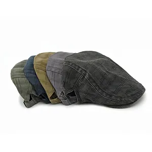 Gorras planas de cuadros estilo británico para hombre y mujer en cinco colores suaves