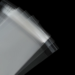 Macro shot of high-transparency OPP self-sealing bags for jewelry and accessories