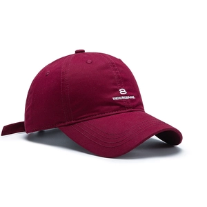 Cappellino da baseball classico bordeaux lavato con ricamo di lettere bianche