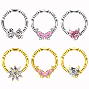 Nipple Rings Stainless Steel Heart Devil Butterfly Zircon Piercing Jewelry Body Accessories For Women Men