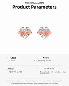 Detail view of 925 sterling silver heart stud earrings with cubic zirconia and bow