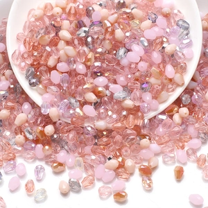 Colorful faceted glass teardrop beads for jewelry making and DIY crafts accessories