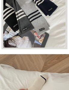Detailed knit texture and ribbed cuffs of various colorful striped crew socks for women