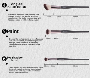 Detailed view of three mermaid brushes showing soft bristles and handle dimensions