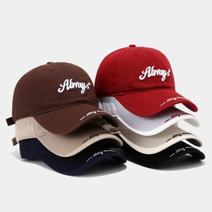 Cotton Baseball Cap With Always Letter Embroidery Adjustable Sun Protection Snapback Hat For Men Women Streetwear