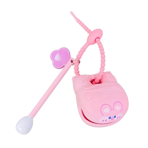 Pink silicone rabbit keychain storage case with adjustable strap and charm