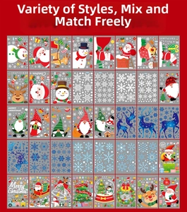 Collection de 40 stickers de Noël pour fenêtres avec motifs de Père Noël et rennes