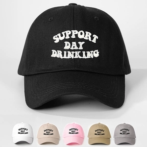 Berretto Da Baseball Ricamato Support Day Drinking Slogan Poliestere Retro Cappello Da Sole Esterno Regolabile Uomo Donna