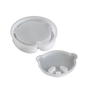 Minimalistische Bären-Silikonform für DIY-Untersetzer und dekorative Harzschalen