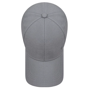 Men's gray baseball cap with 3D embroidery and reinforced brim for outdoor sun protection
