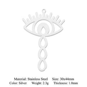 Detail view of silver lotus stainless steel pendant with dimensions 30x44mm and weight 2.3g