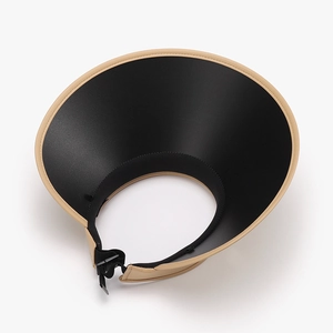 Women's UV protection sun visor with contrast color brim and adjustable buckle strap
